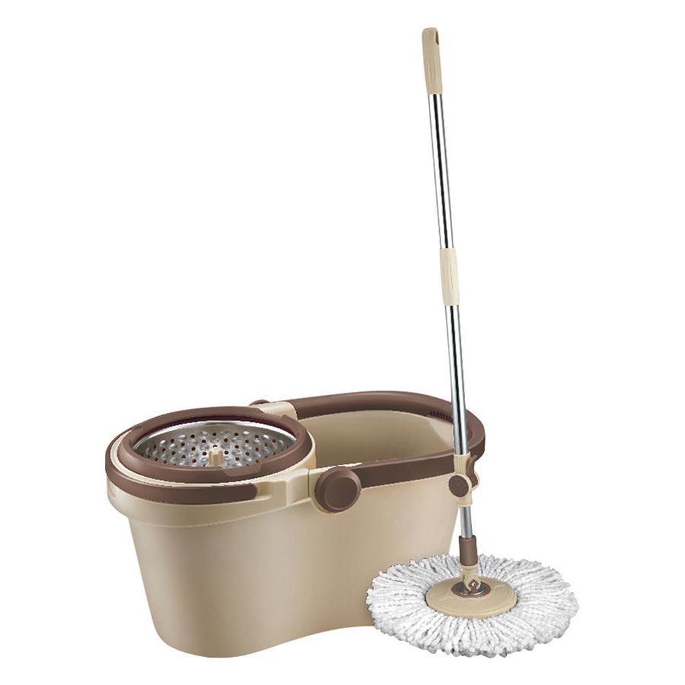 Bộ Cây Lau Nhà Xoay Tay Compact Spin Mop, Lock&Lock: Thùng Giặt, Cây, Bông Lau(460x270x250mm, Φ36*1280mm) - ETM466